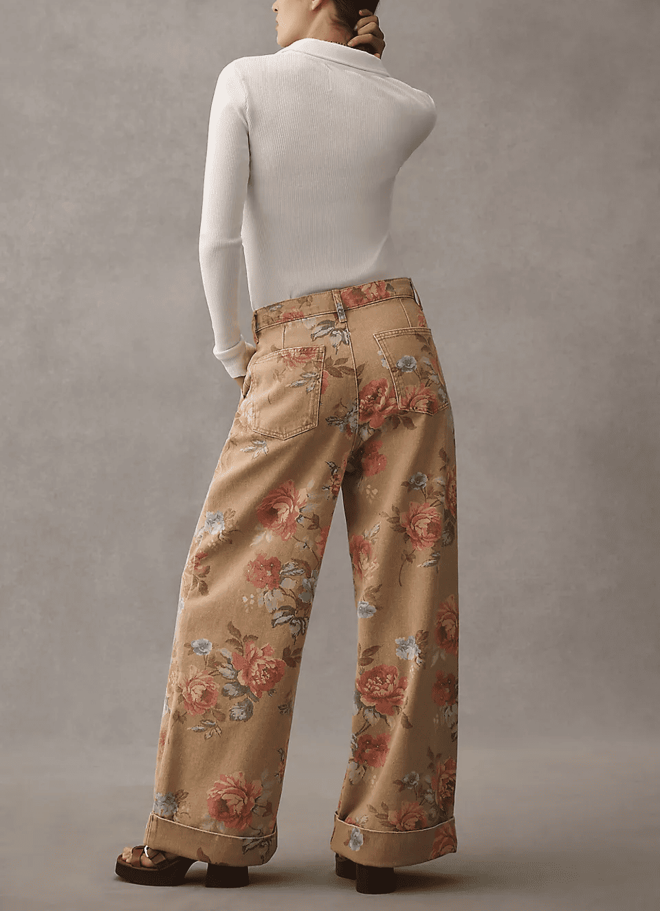 The Double Hem High-Rise Wide-Leg Cuffed Jeans