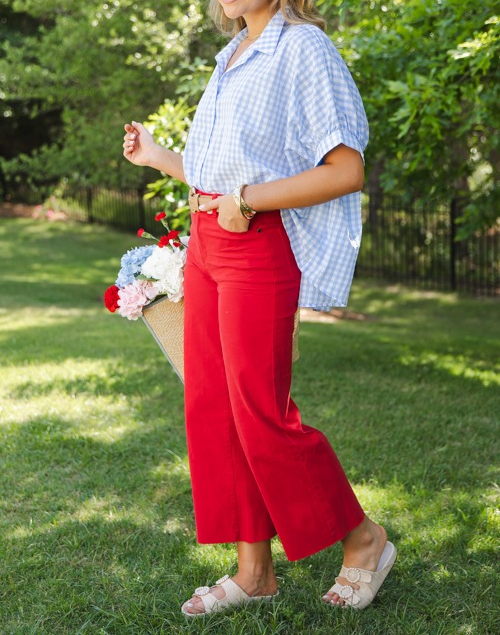 Raw Hem Wide Leg Pants