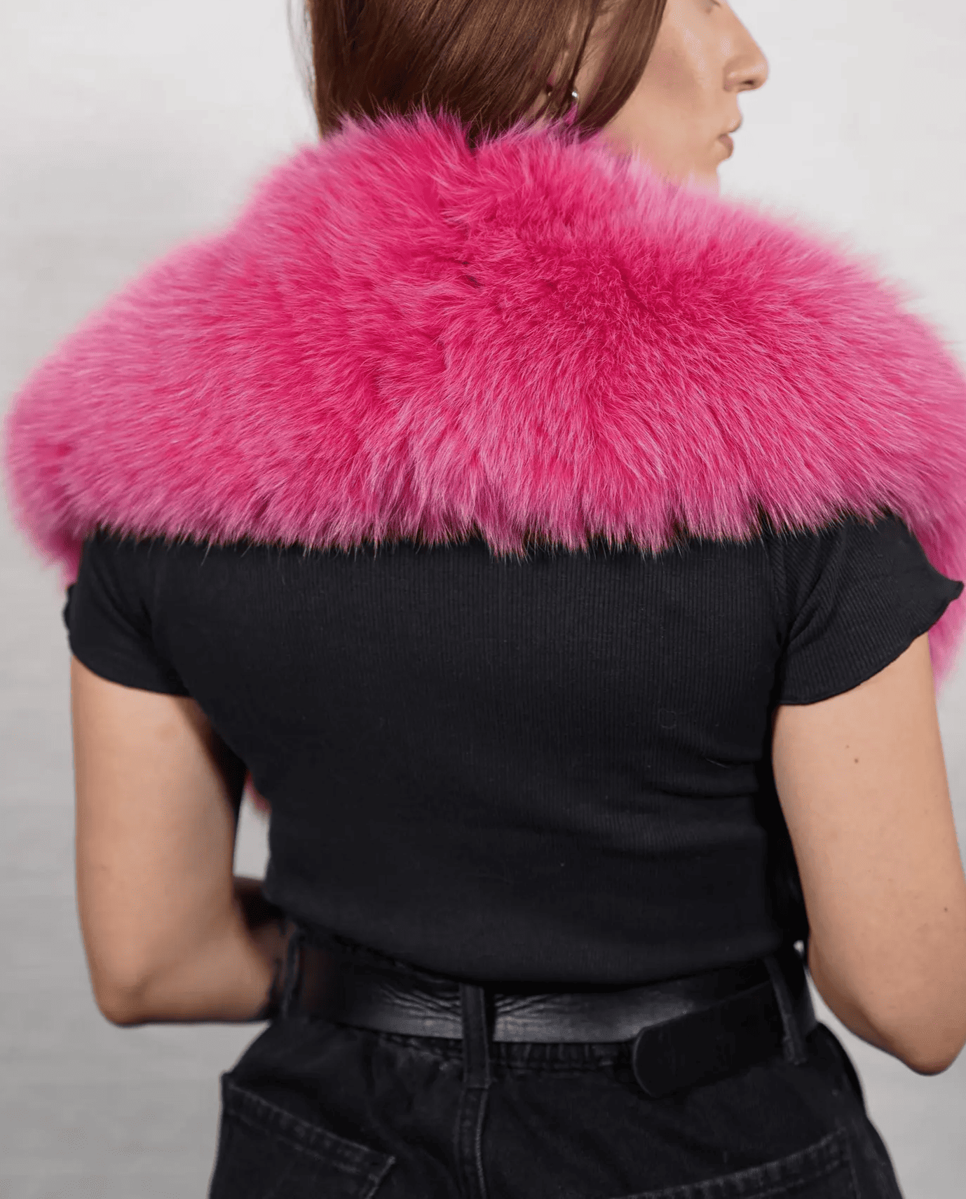 Elegant fluffy fur shawl