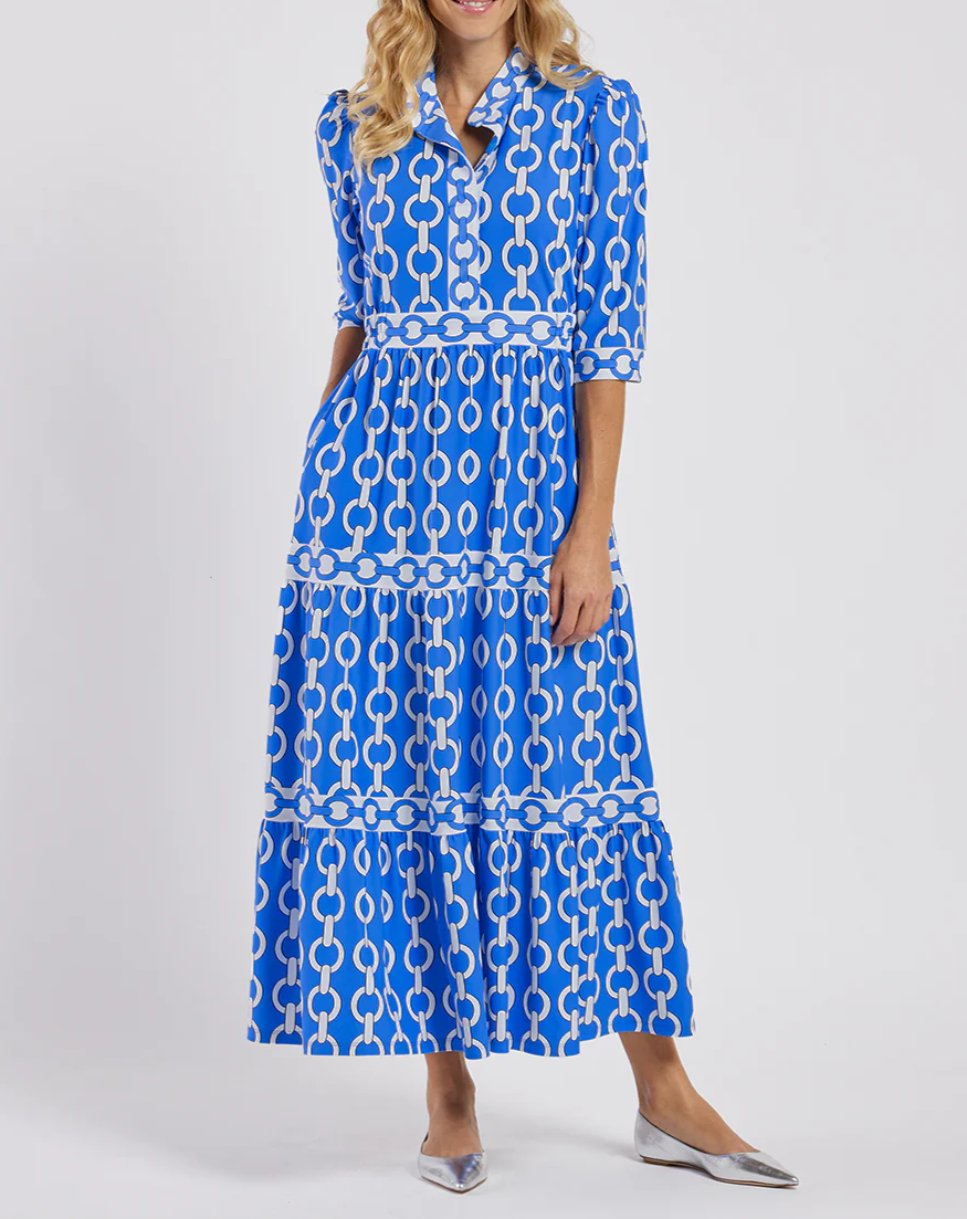 New Geometric Print Maxi Dress
