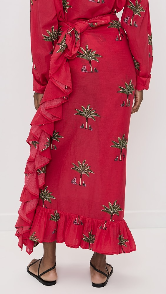 Printed Palm Tree Resort Dress Set
