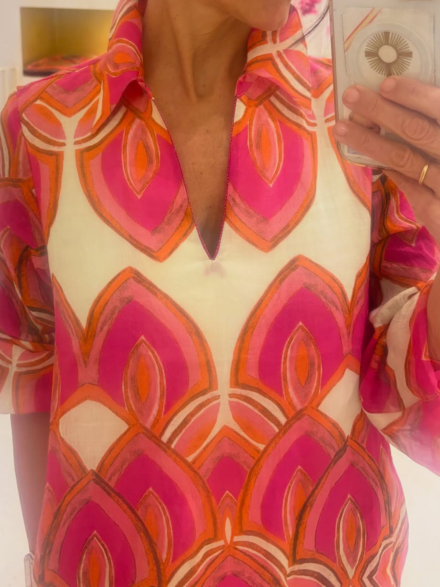 Printed Long Sleeve Maxi Dress