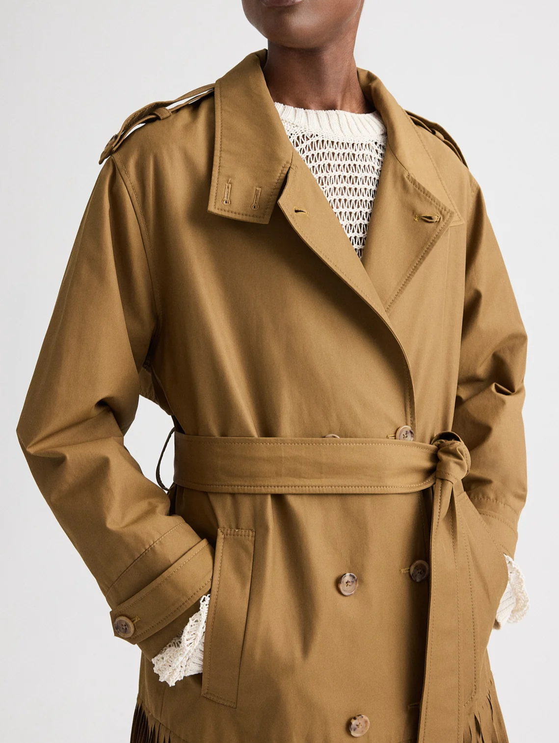 Fringe Trench Coat