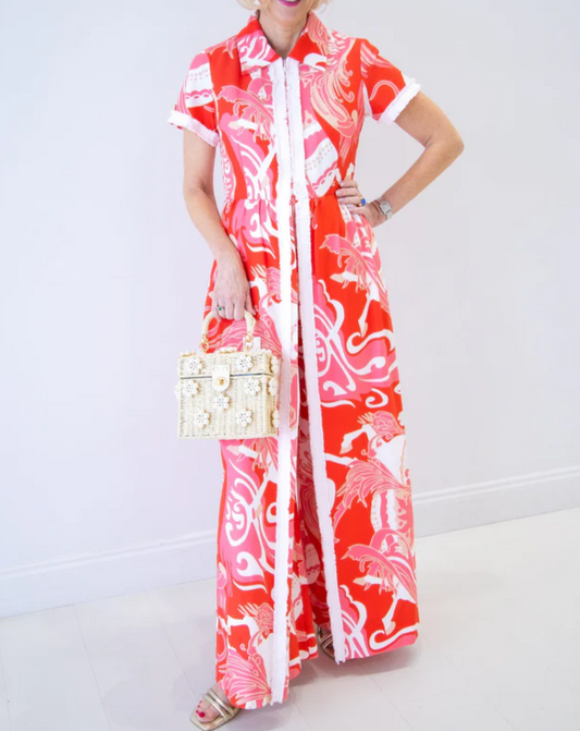Printed Split-Front Jumpsuit