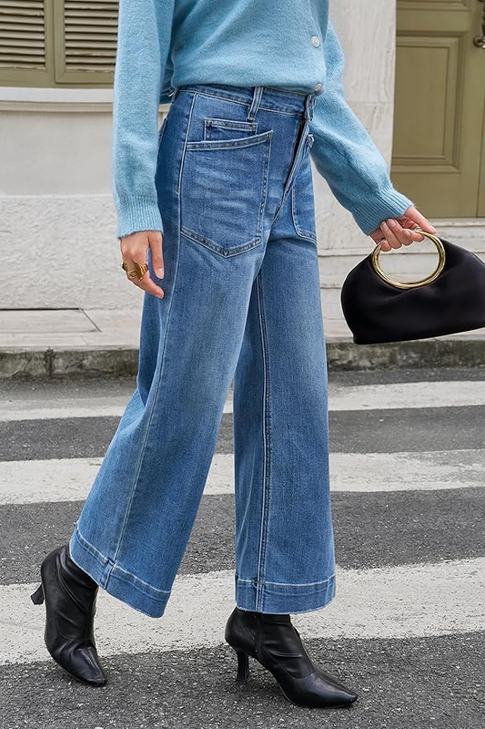 Cropped Wide Leg Jeans