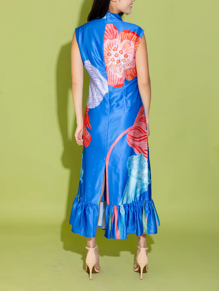 Elegant Sleeveless Printed Crew Neck Dress