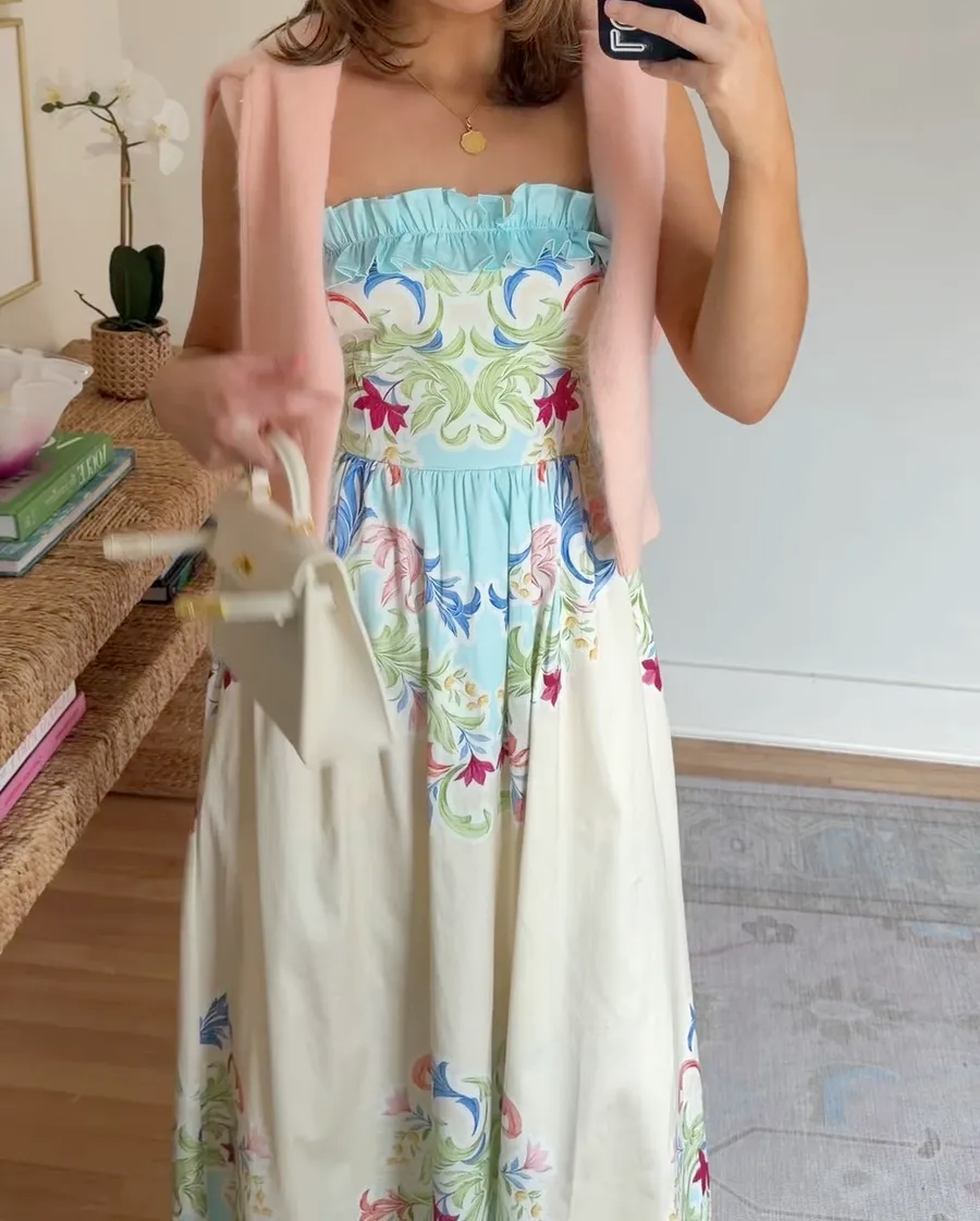 Colorful Sleeveless Printed Dress