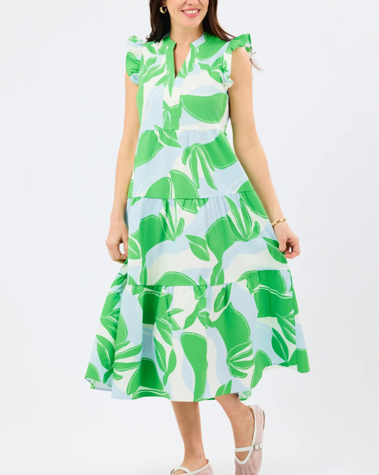 Sleeveless printed maxi dress
