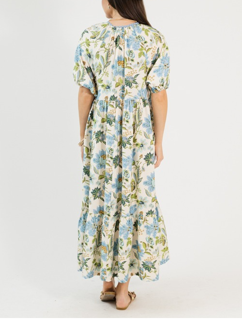 Floral Frenzy Blue Maxi Dress