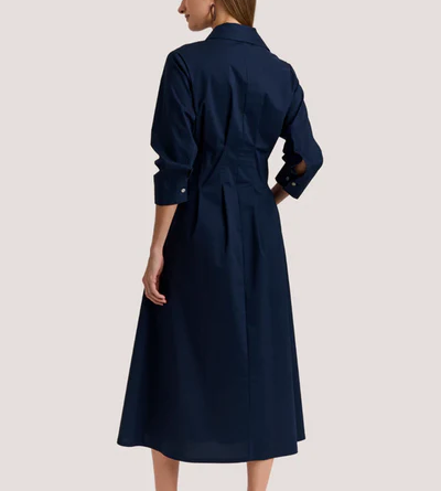 3/4 Sleeve Pleated Dress