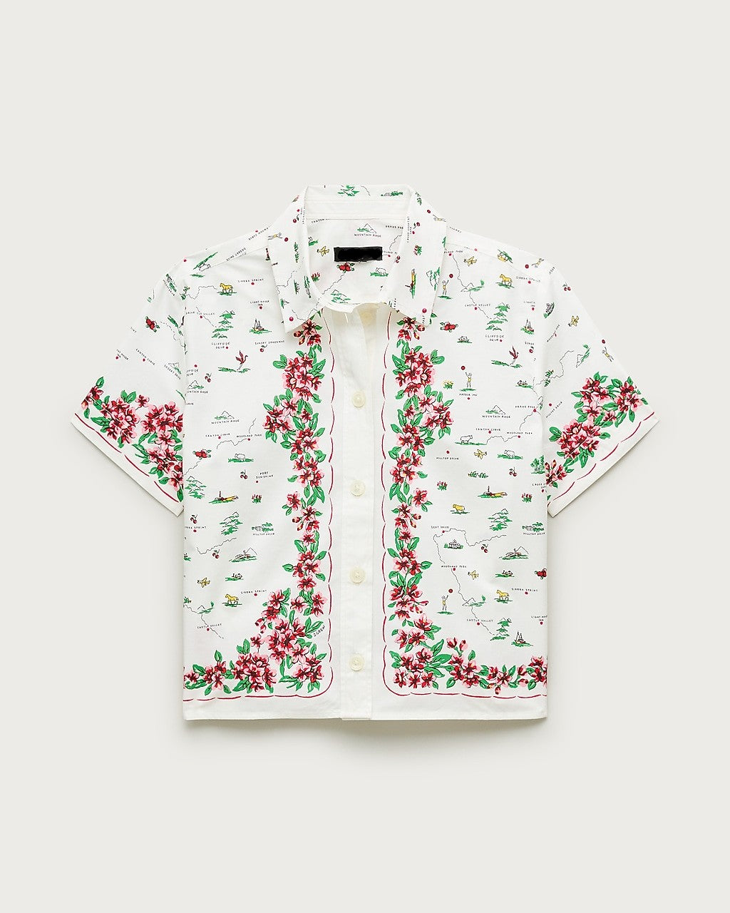 Button-down shirt in map print