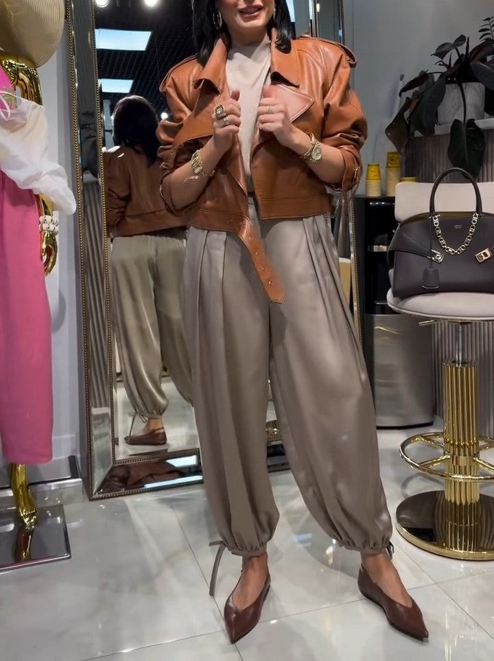Silk Cool-Weave Wide-Leg Pants Set