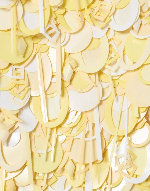 Solid Yellow in Embroidered Paillettes