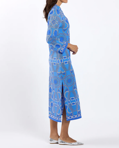 Printed Front-Panel Maxi dress