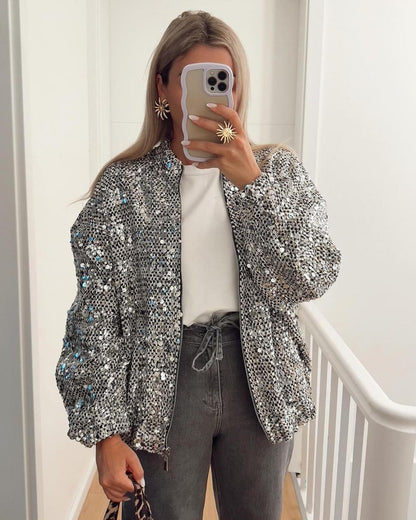 Dazzle Tweed Bomber Jacket
