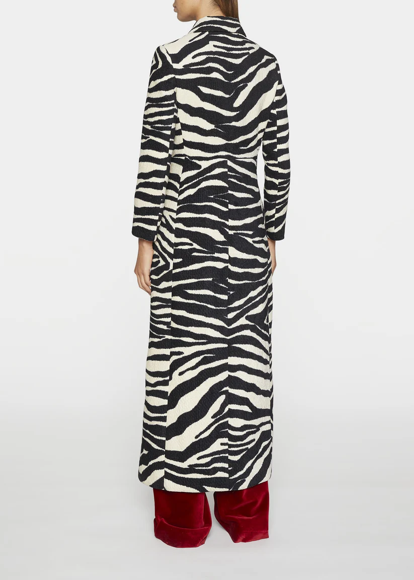 Zebra-stripe Chenille Coat