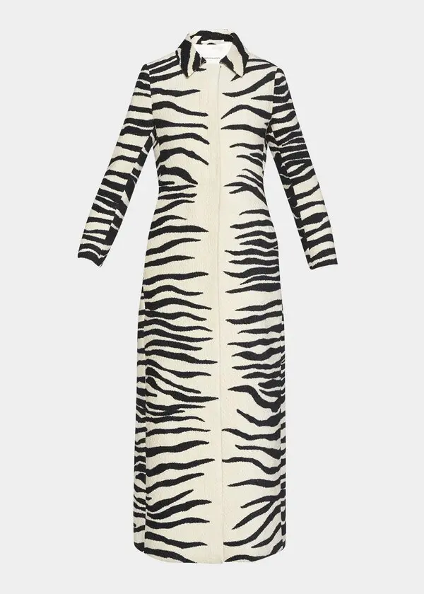 Zebra-stripe Chenille Coat