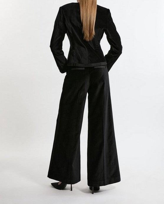 Velvet Grosgrain Detail Slim Fit Suit