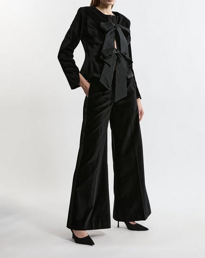 Velvet Grosgrain Detail Slim Fit Suit