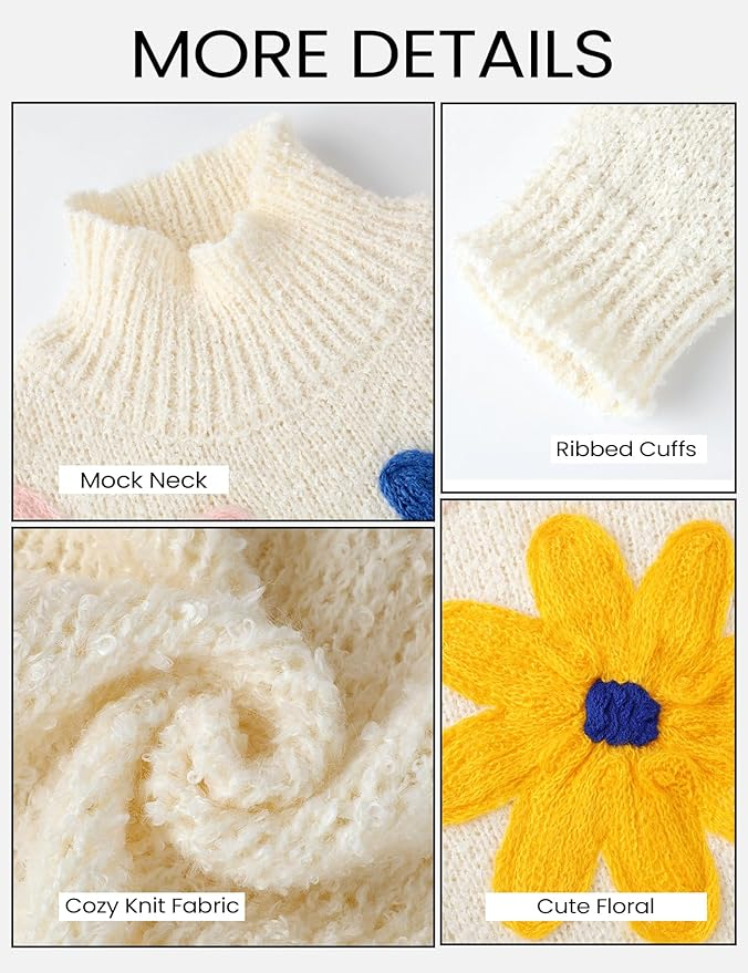 Cute Crochet Long Sleeve Knit Pullover Top for Fall and Winter