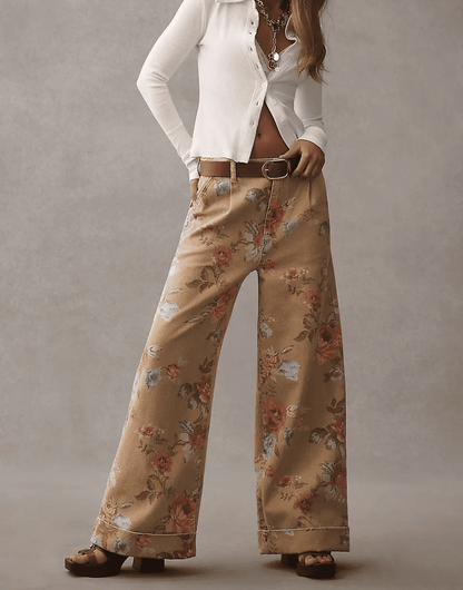 The  Double Hem High-Rise Wide-Leg Cuffed Jeans