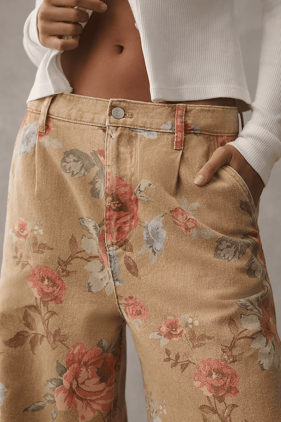 The  Double Hem High-Rise Wide-Leg Cuffed Jeans