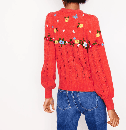 Fluffy Embroidered Cardigan