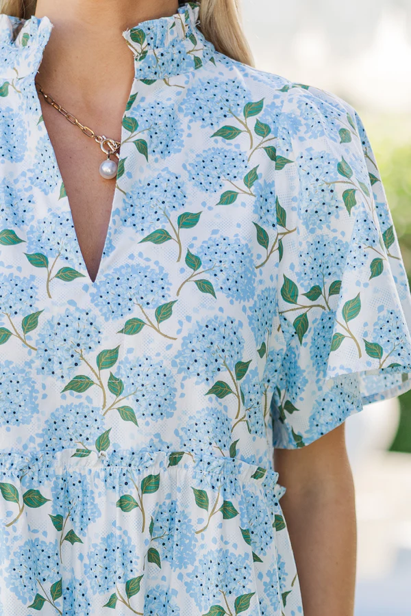 Feeling Your Best Light Blue Floral Midi Dress