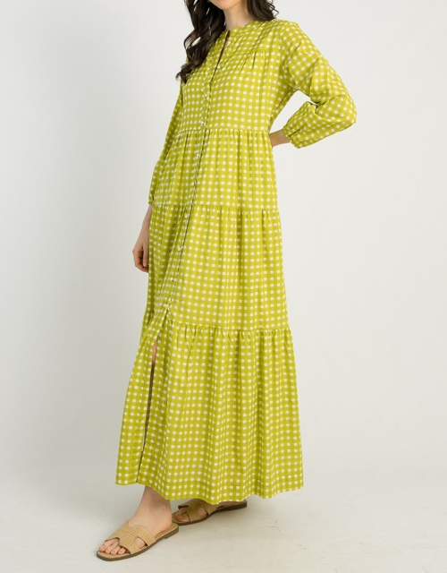 The Boho Maxi dress, Citron Check