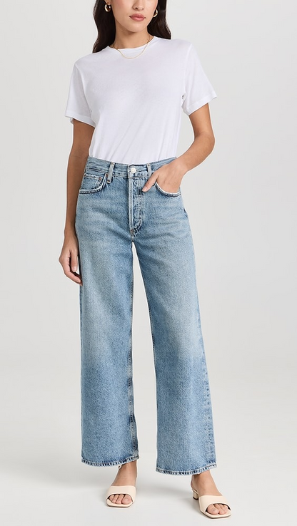  High Rise Wide Leg Jeans