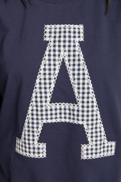 Gameday "A" French Terry Top Navy