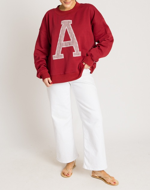 Gameday "A" French Terry Top Navy