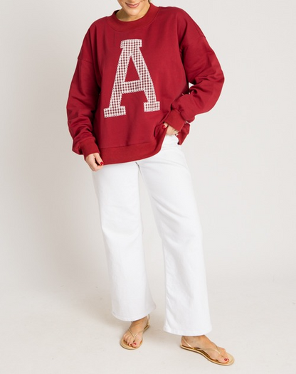 Gameday "A" French Terry Top Navy