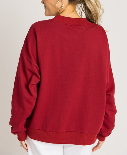 Gameday "A" French Terry Top Navy