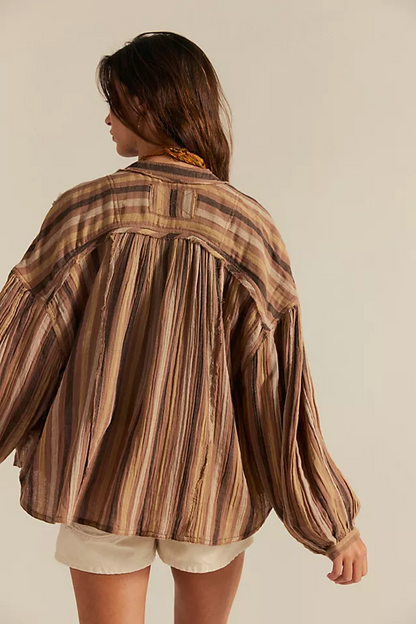 Double Cloth Striped Shirt