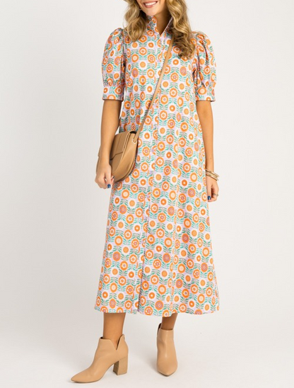 Floral Button Maxi, Lavender