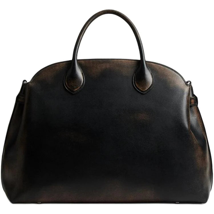 Oversized British retro distressed style hand-held crossbody commuter bag