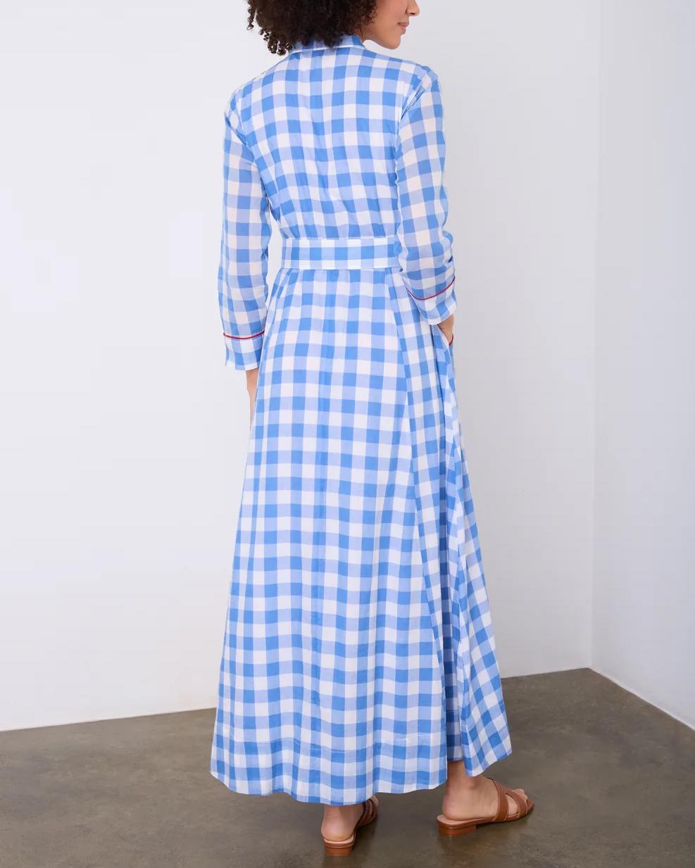 Checkered Coat Dress With Belt
