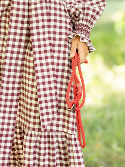 Red plaid dress