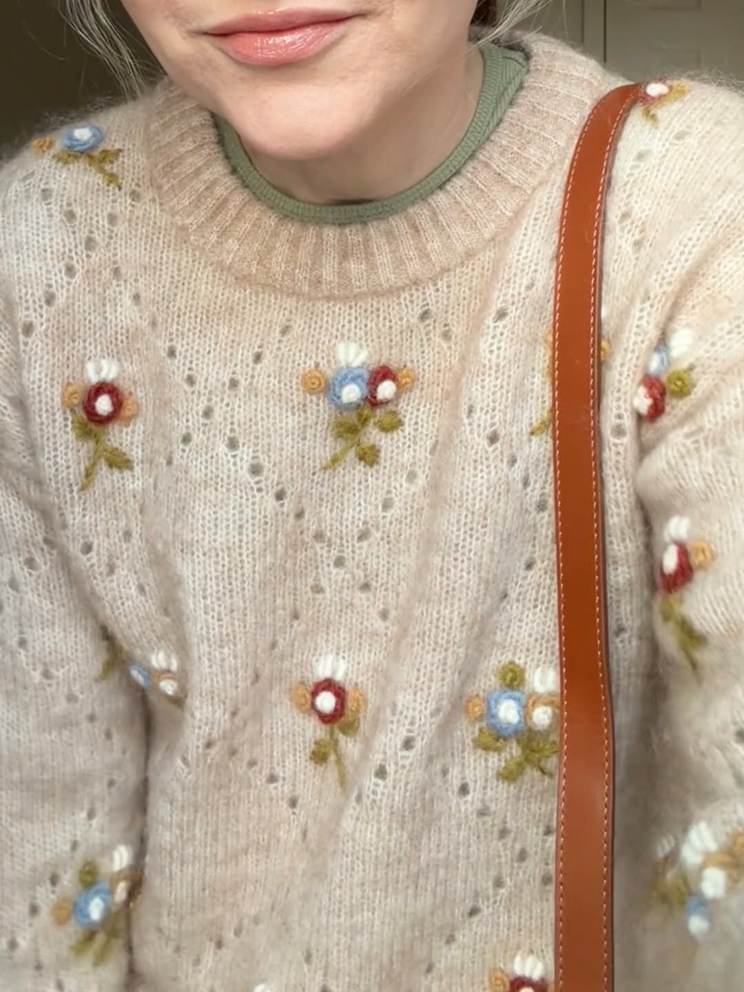 Printed knit sweater