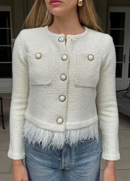 Feather Fringe Cardigan Jacket