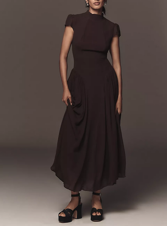 Brown sleeveless maxi dress