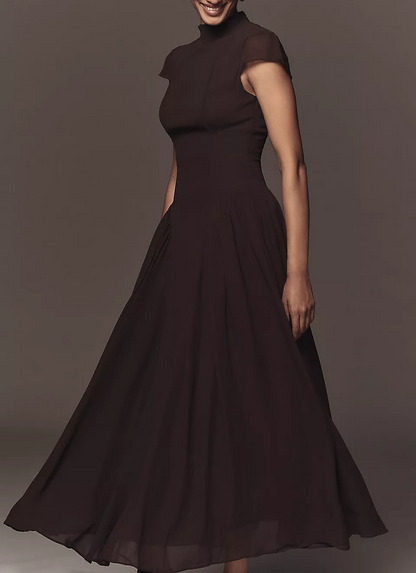 Brown sleeveless maxi dress