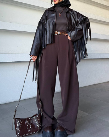 Fringe Leather Jacket