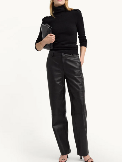 Pleated Cashmere Turtleneck