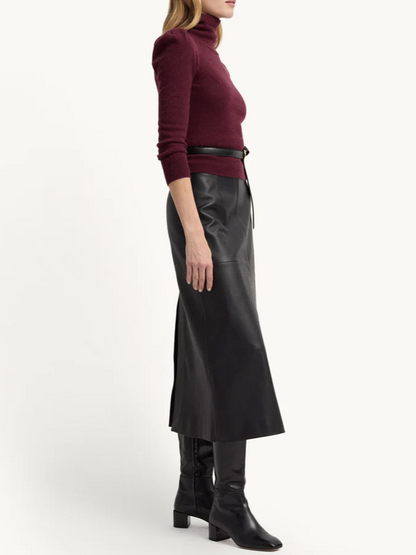 Pleated Cashmere Turtleneck