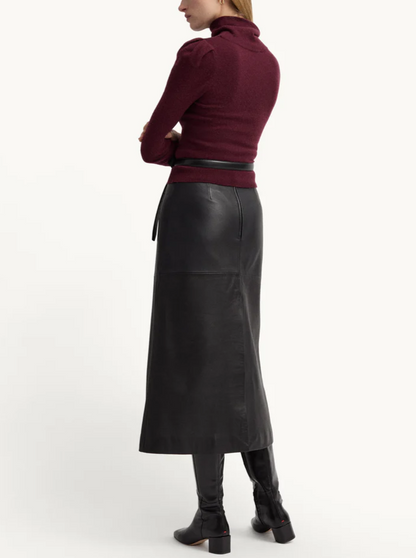 Pleated Cashmere Turtleneck