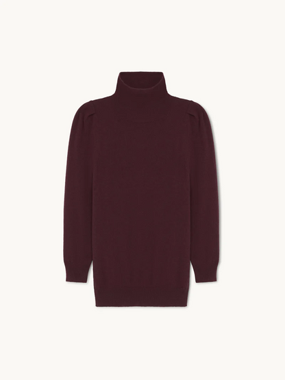 Pleated Cashmere Turtleneck