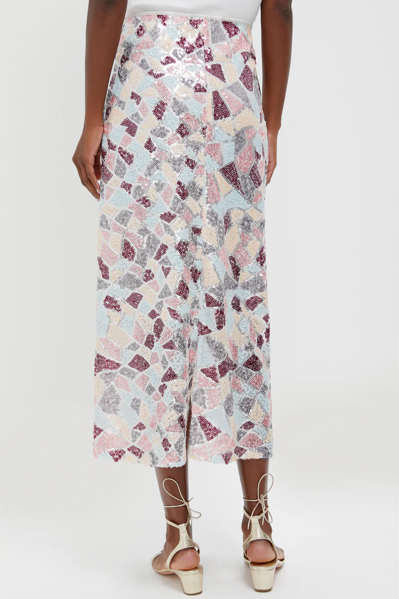 Sequin Flare Maxi Skirt