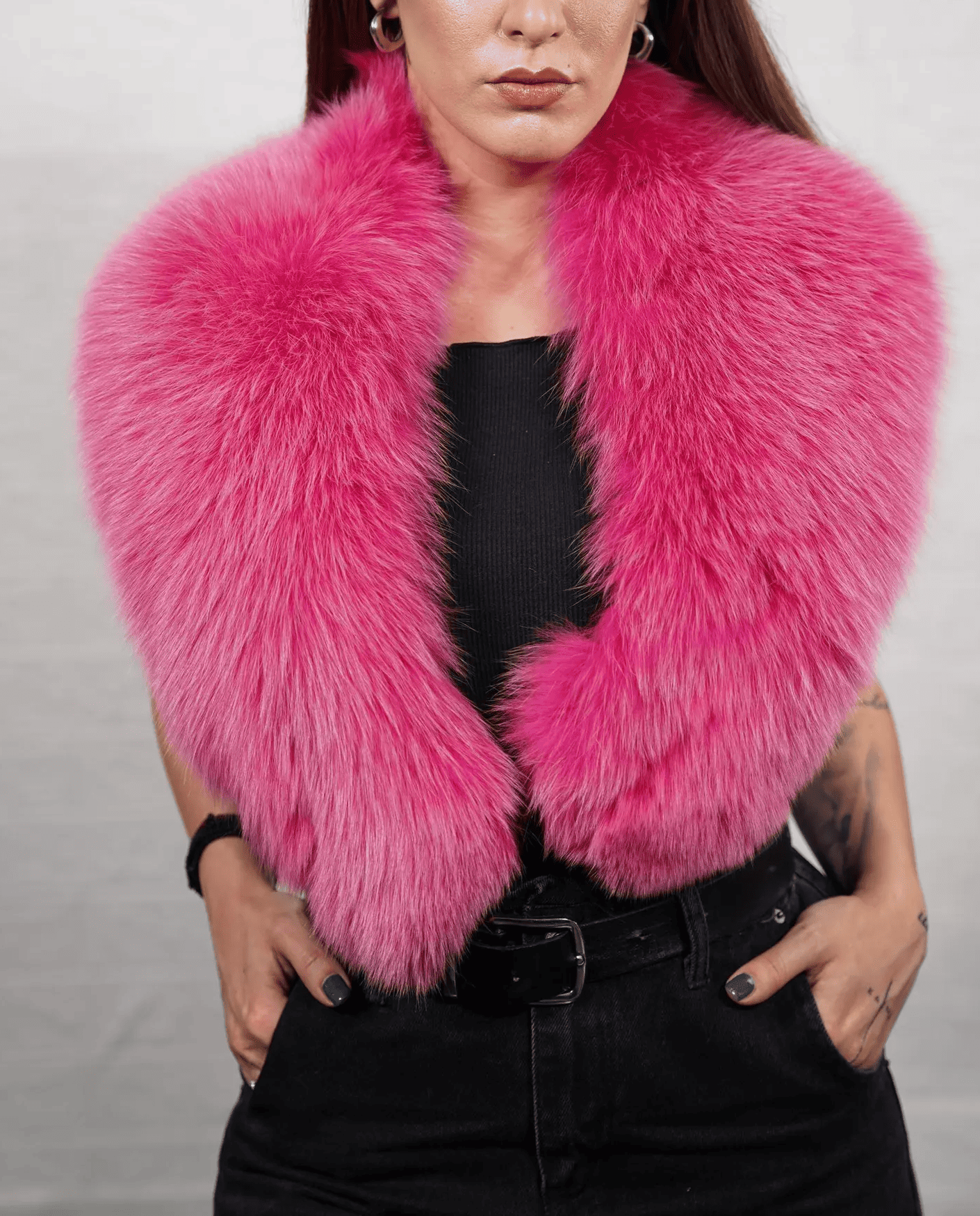 Elegant fluffy fur shawl